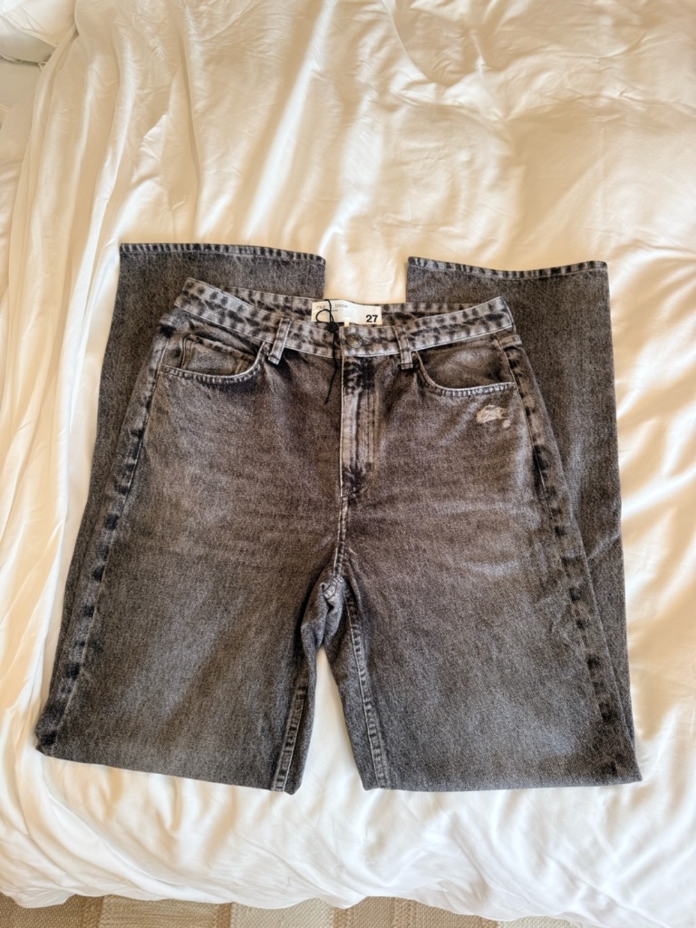 rag & bone Miramar Washed Black Wide Leg Jeans - Picture 4 of 13